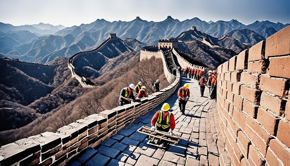 Qué técnicas de construcción se usaron en la Gran Muralla China