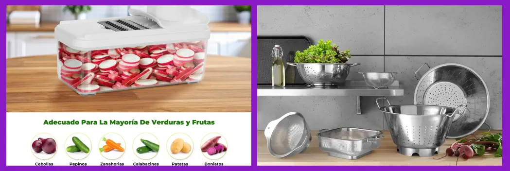 Utensilios de Cocina Profesional para cortar y escurrir